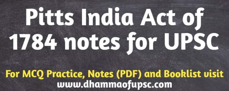 Pitts India act of 1784 UPSC