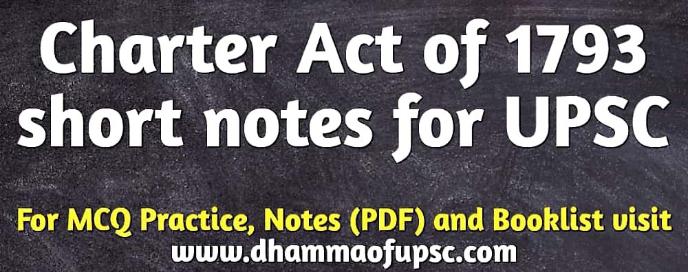 Charter act of 1793 UPSC
