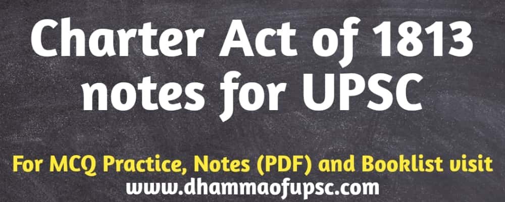 Charter act of 1813 UPSC