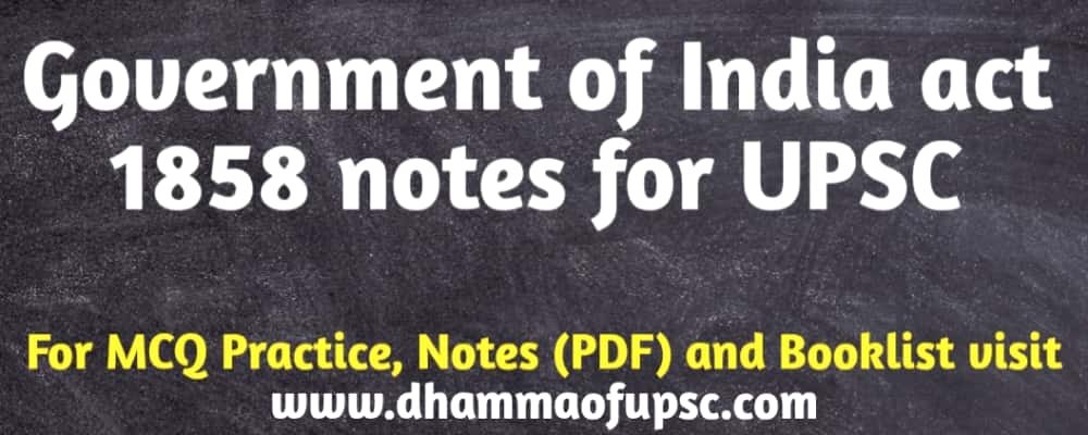 Government of India act 1858 UPSC