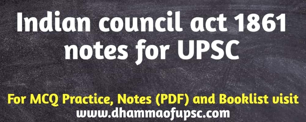 Indian council act 1861 UPSC